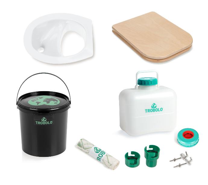 Composants d'un kit de toilette sèche