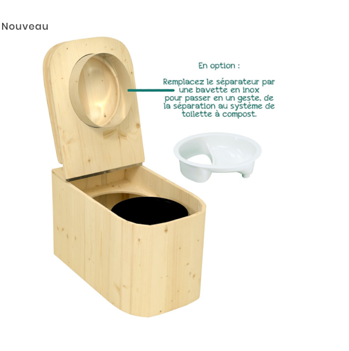 Toilette Sèche À Séparation. (Brut (à vernir vous-même), Bidon 10L)